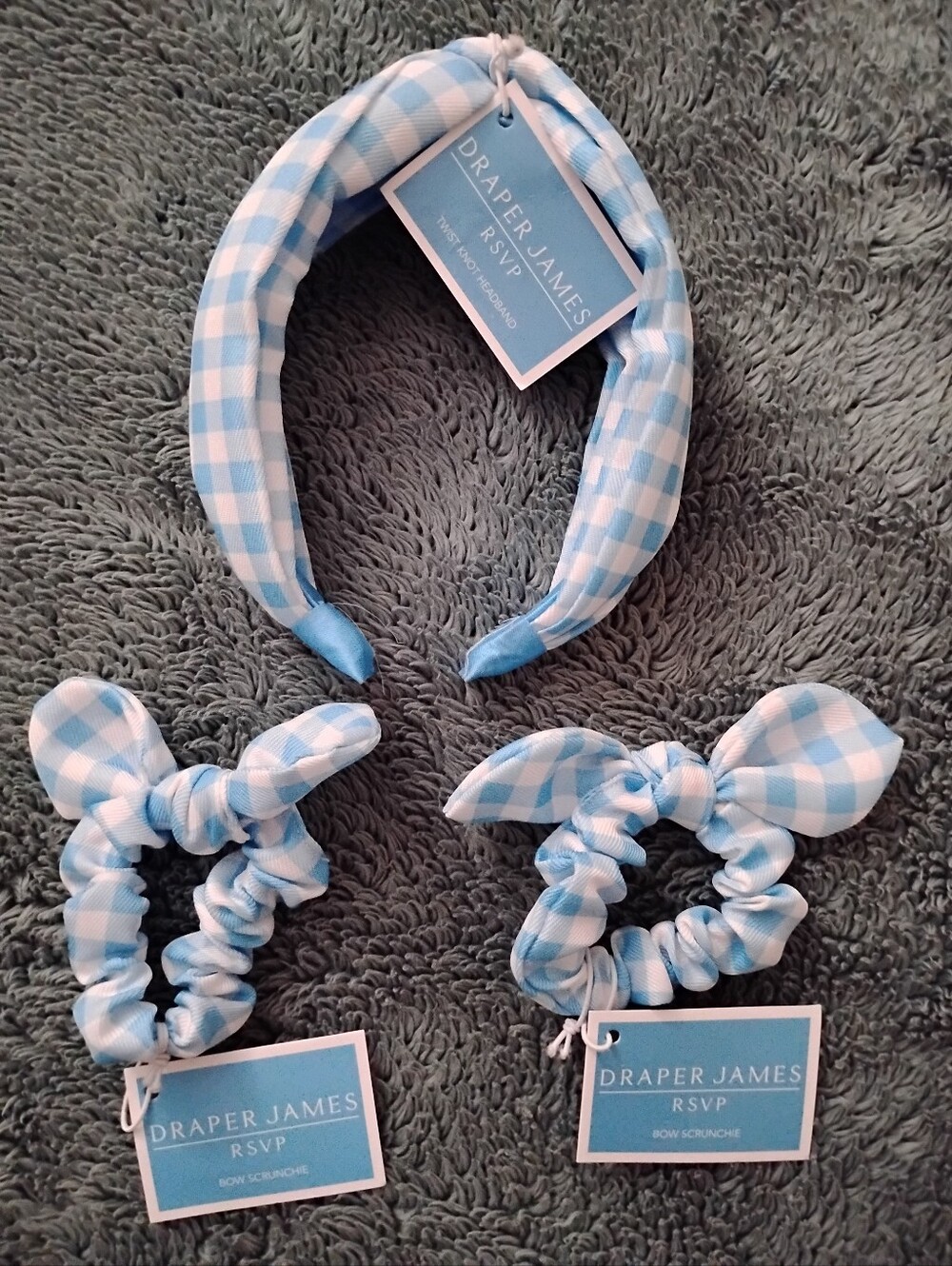 NWT DRAPER JAMES Plaid Headband and Hair Scrunchie Set Women's